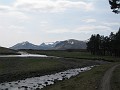 Looking up the River Pattack towards Ben Alder.