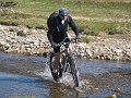 Crossing the Dorback Burn - and I didn't put MY foot down :-)